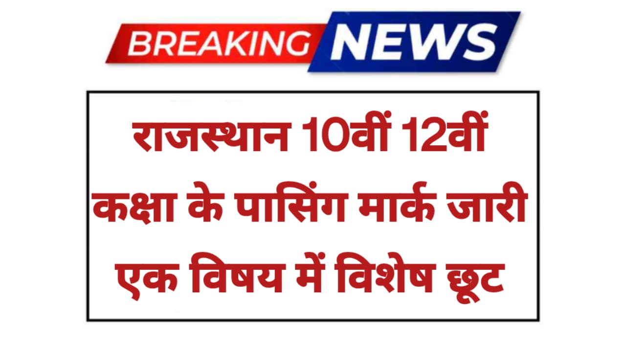 Rajasthan 10th or 12th Board Passing Marks